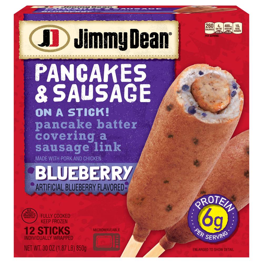 Jimmy Dean Blueberry Pancakes and Sausage on a Stick (30 oz, 12 ct)