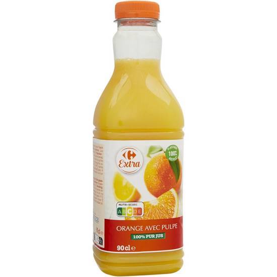 Carrefour Extra - Jus de fruit avec pulpe (900 ml) (orange)