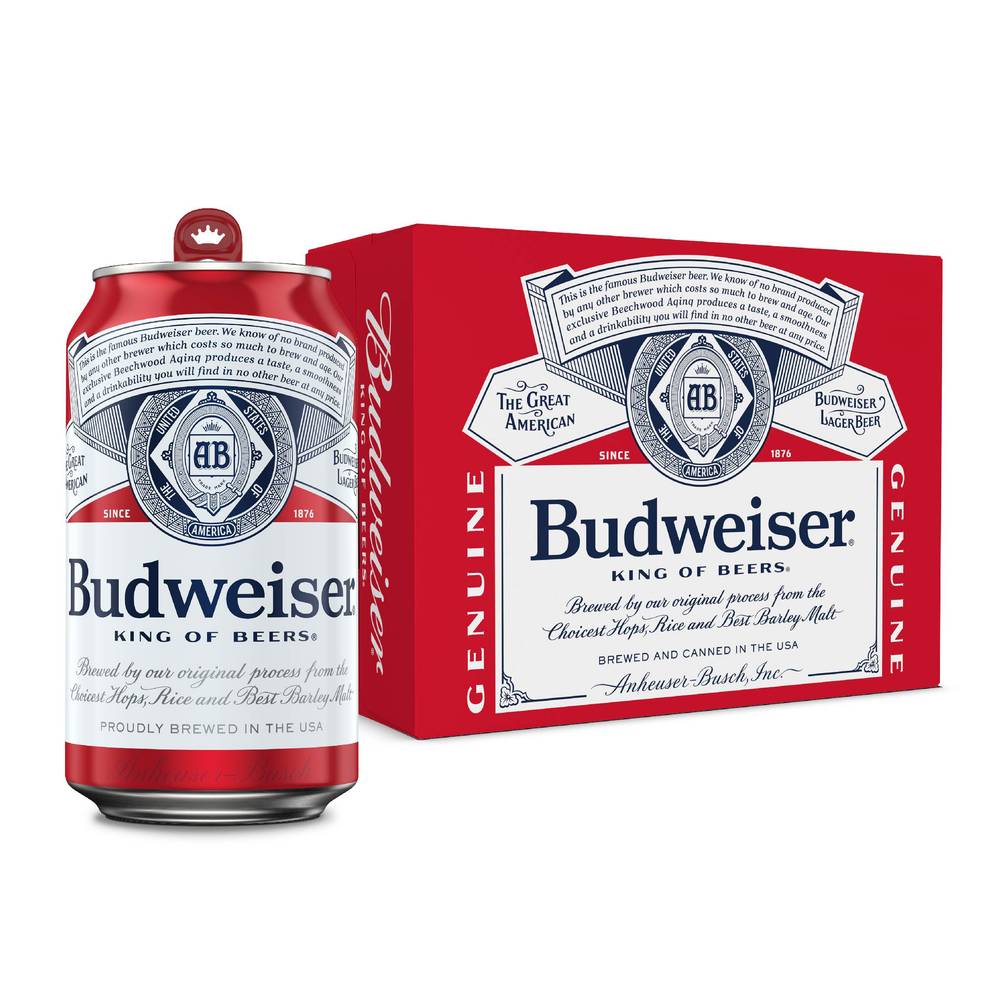 Budweiser King Of Beers a Light With a Crisp Lager Beer (12 ct, 12 fl oz)