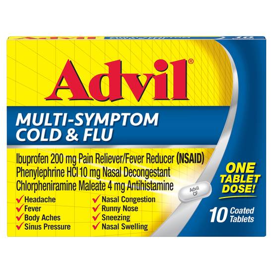 Advil Multi Symptom Cold & Flu Coated Tablets (10 ct)