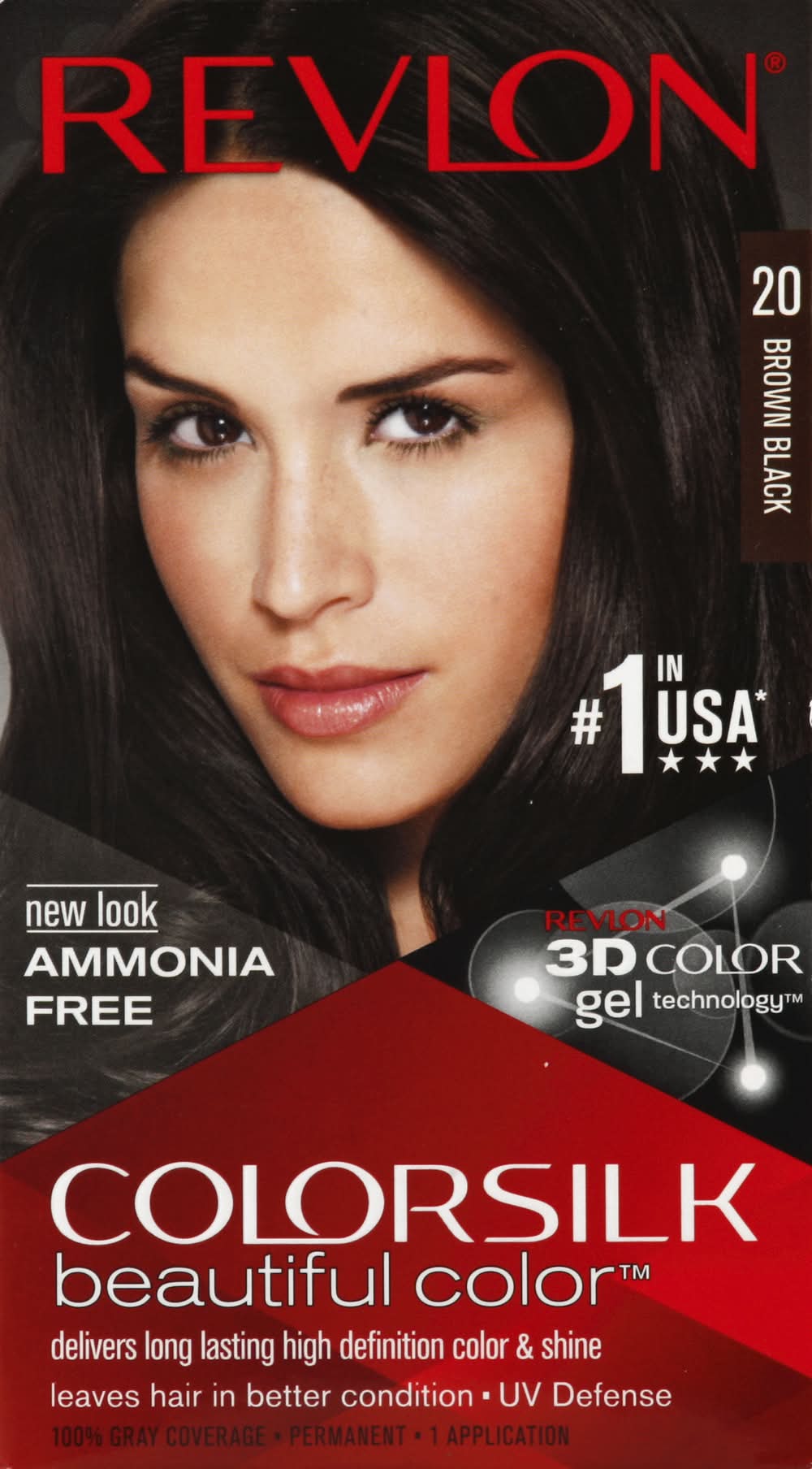 Revlon Ammonia Free Colorsilk Beautiful Hair Color, Brown Black (8 oz)
