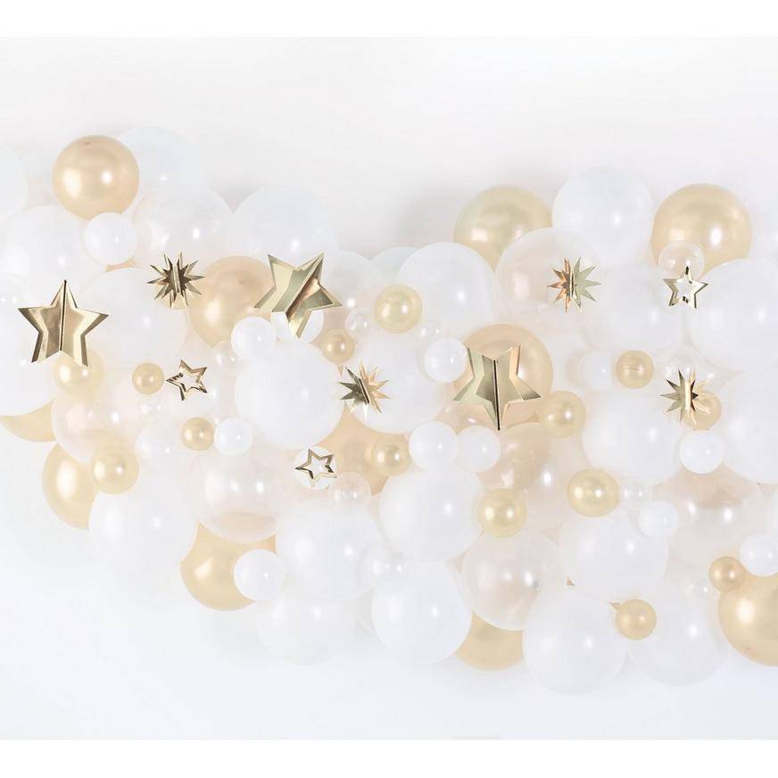 Party City Star Accent Decor Kit (white-gold )
