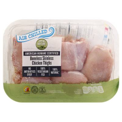 Open Nature All Natural Boneless Skinless Chicken Thighs - 1 Lb