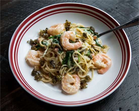 Regular Lemon Garlic Shrimp Spaghetti
