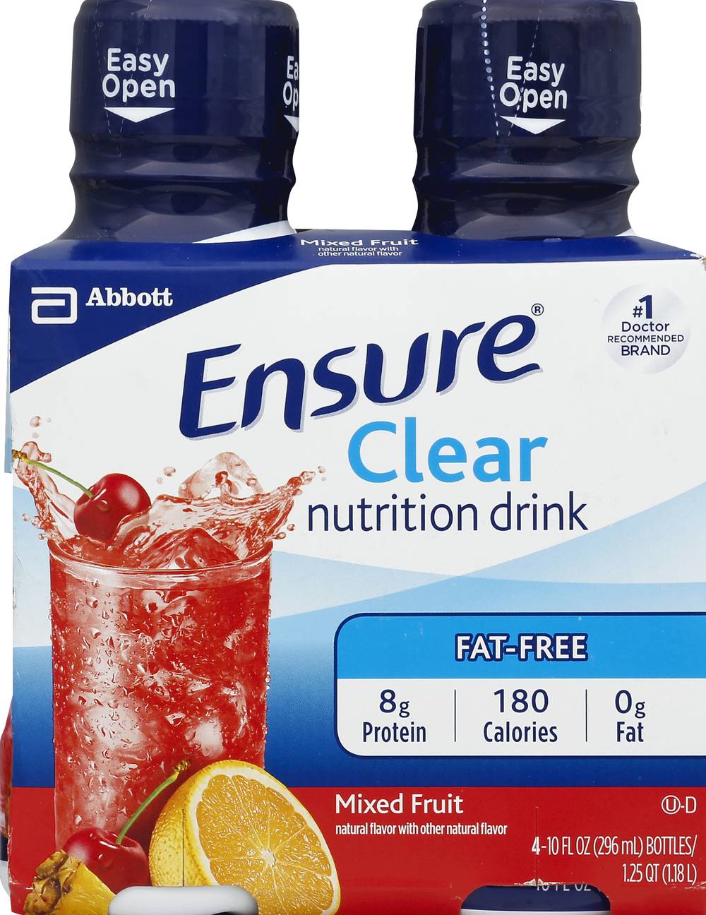 Ensure Fat Free Clear Mixed Fruit Nutrition Drink (10 fl oz, 4 ct)