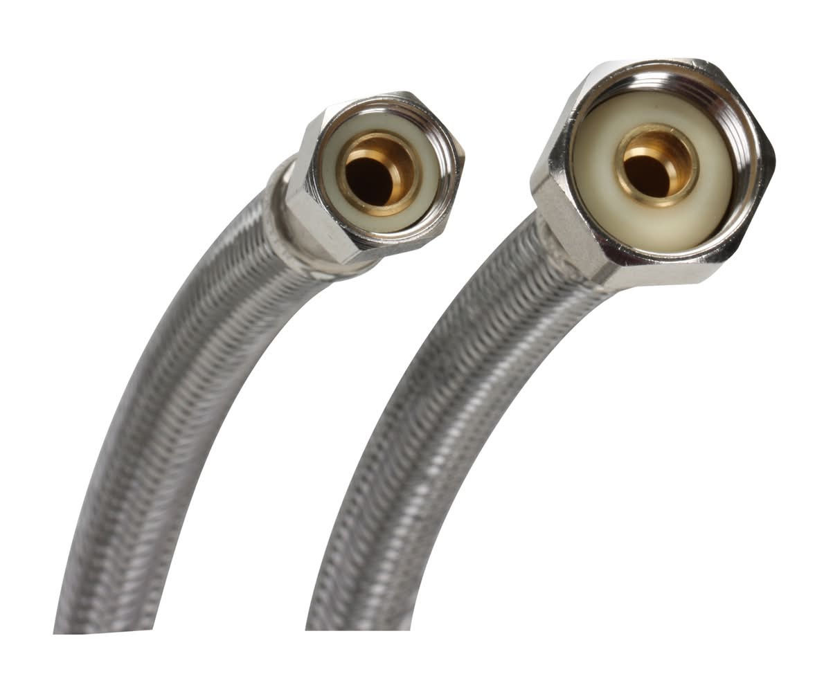 Fluidmaster 3/8 In. Compression X 1/2 In. D Fip 12 In. Braided Stainless Steel Supply Line