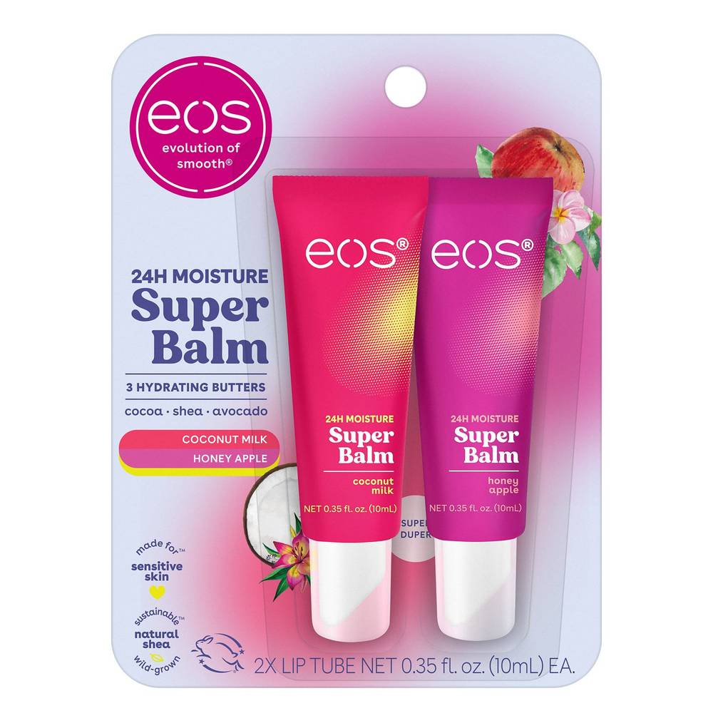 Eos 24h Moisture Super Balm (2 ct) (coconut milk - honey apple)