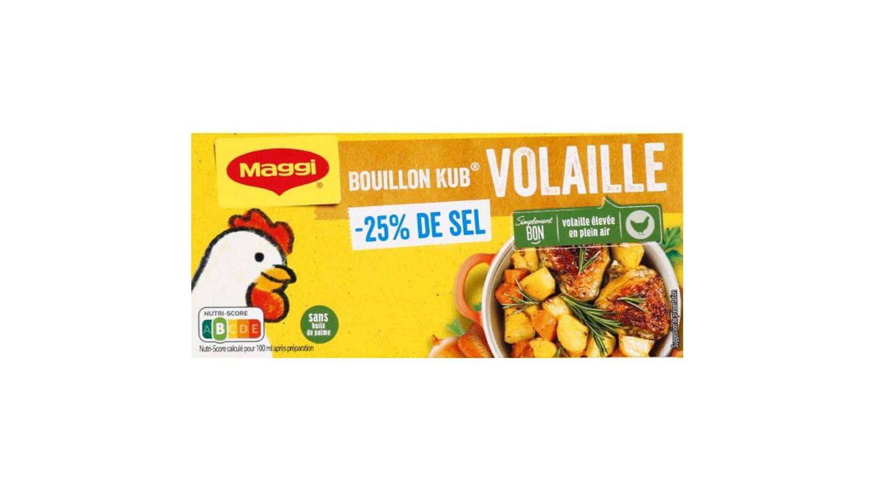 Maggi Bouillon Kub volaille sel réduit La boîte de 12 cubes - 120 g