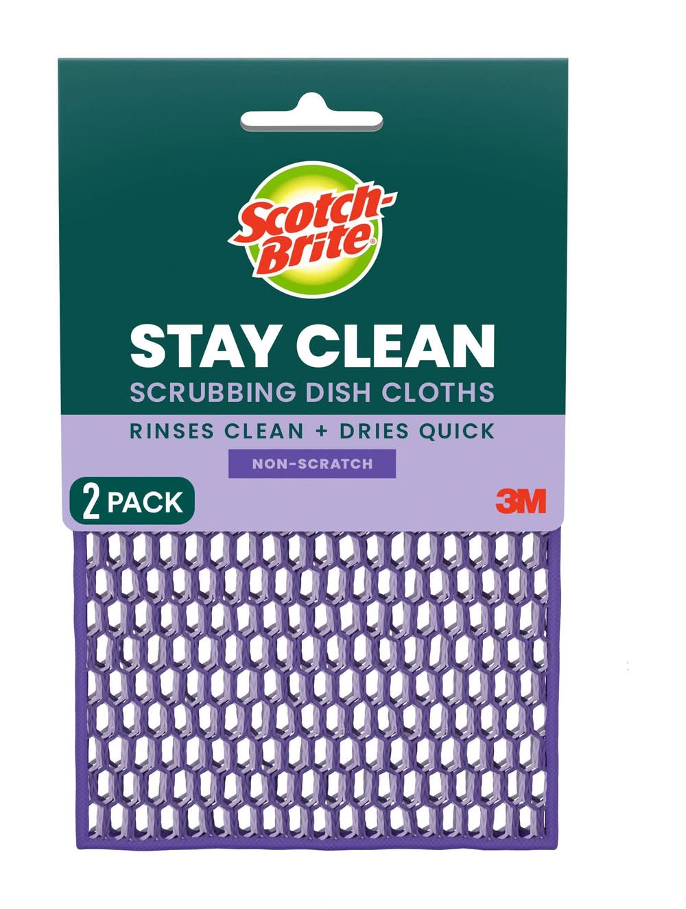 Scotch-Brite Stay Clean Scrubbing Dish Cloth, Purple (2 ct)