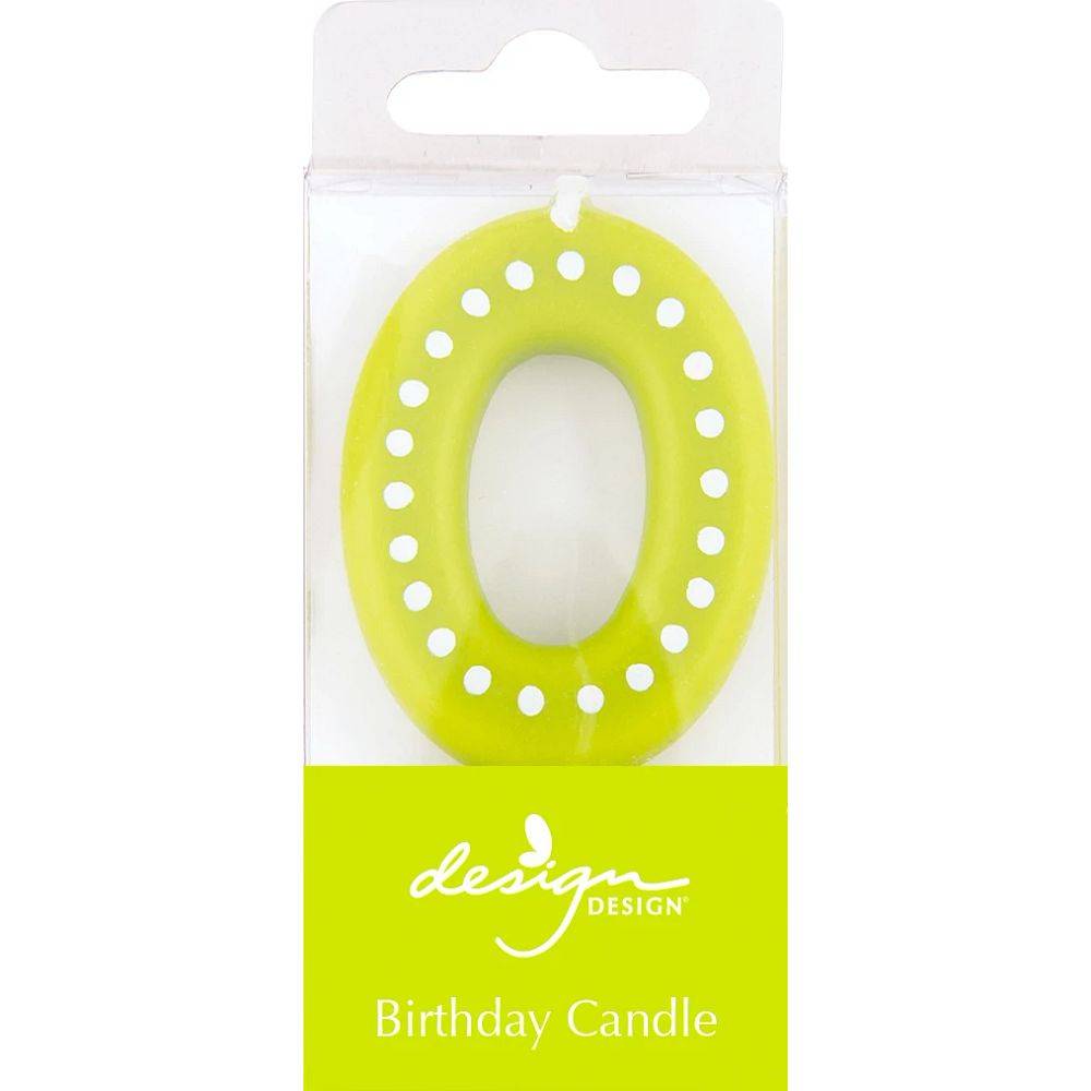 Design Design Marquee 0 Number Birthday Candle (yellow)