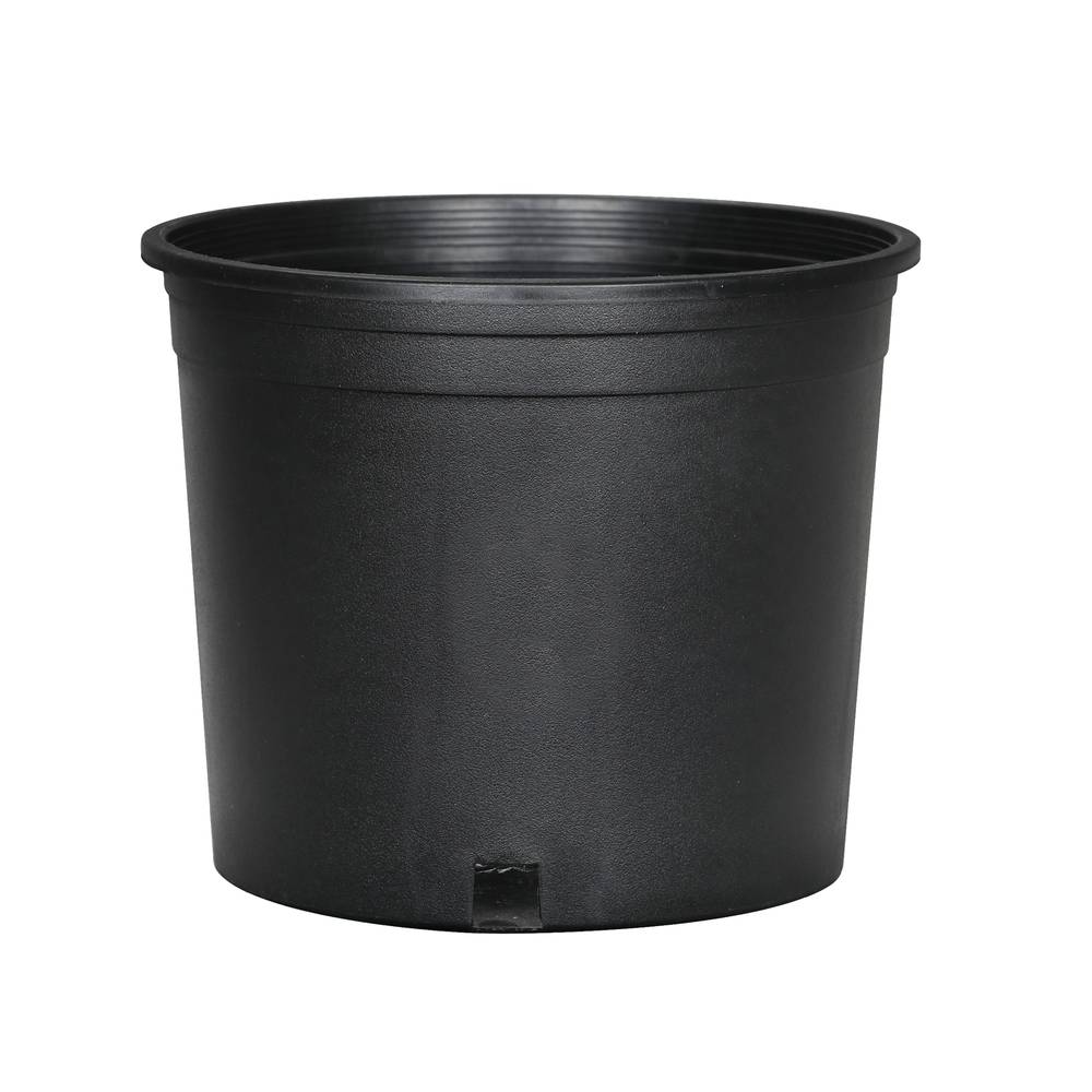 Style Selections Round 9.72-in W x 8.62-in H Black Resin Indoor/Outdoor Planter | MLH0511PKH