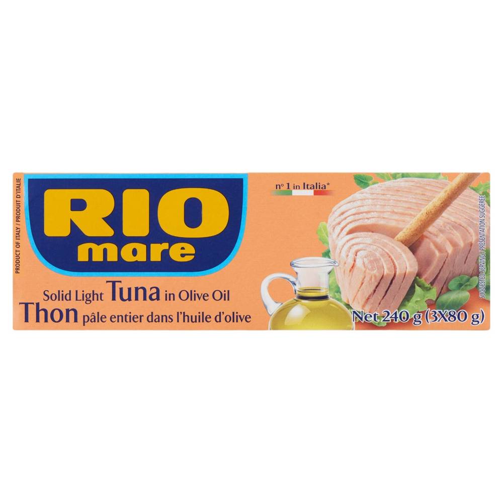 Rio Mare In Olive Oil Solid Light Tuna (3 x 80 grams)