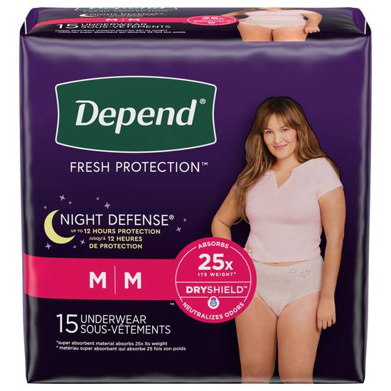 Depend Womens Night Defense m Underwear (15 ct)