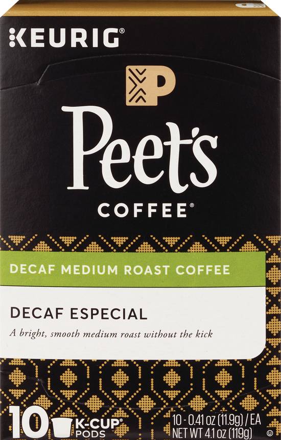 Peet's Coffee Decaf Especial K-Cup Pods, 10 CT