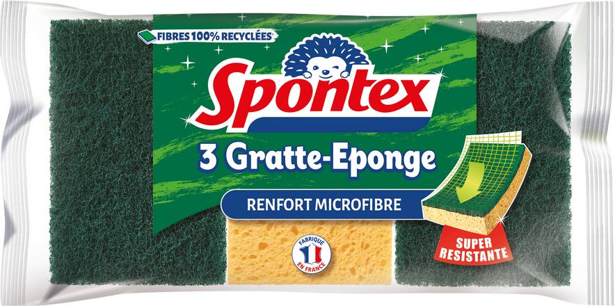 Spontex - Grattes éponge avec microfibres (3 pièces)