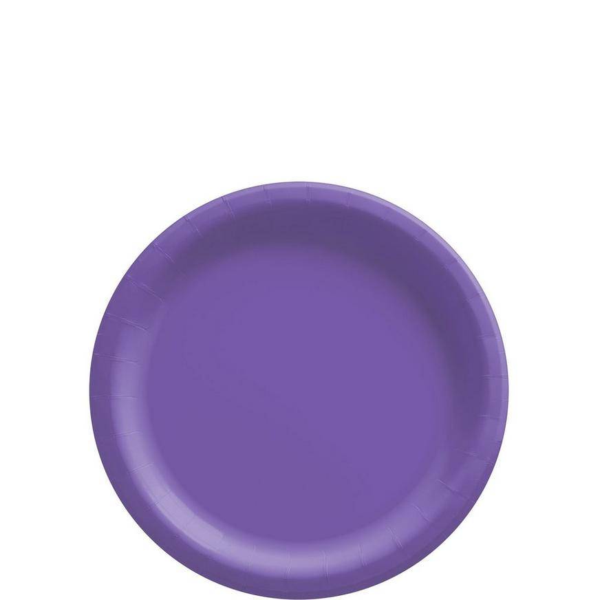 Purple Extra Sturdy Paper Dessert Plates, 6.75in, 20ct