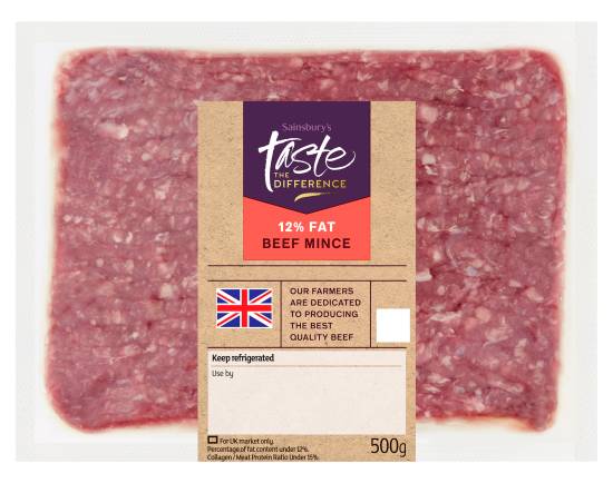 Sainsbury's Taste the Difference 12% Fat Beef Mince (500g)
