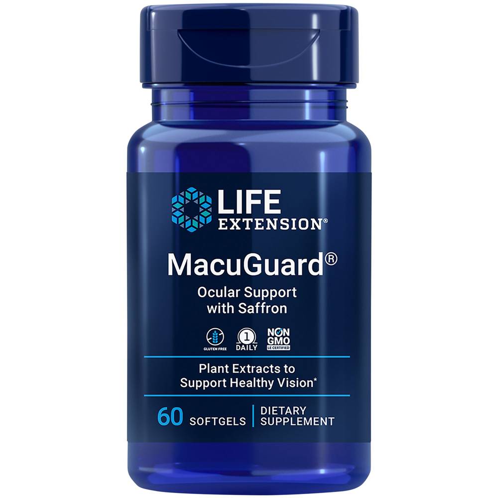 Macuguard Ocular Support With Saffron - Plant Extracts To Support Healthy Vision (60 Softgels)