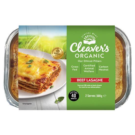 Cleaver's Organic Beef Lasagna