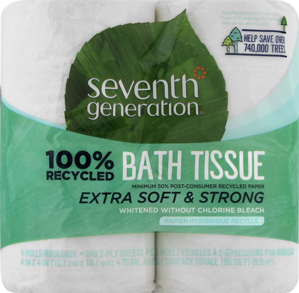 Seventh Generation Extra Soft & Strong Bath Tissue, 4x4 in (4 ct)