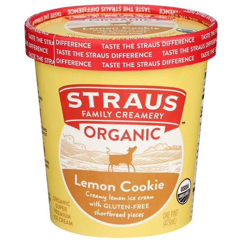 Straus Organic Lemon Cookie Ice Cream