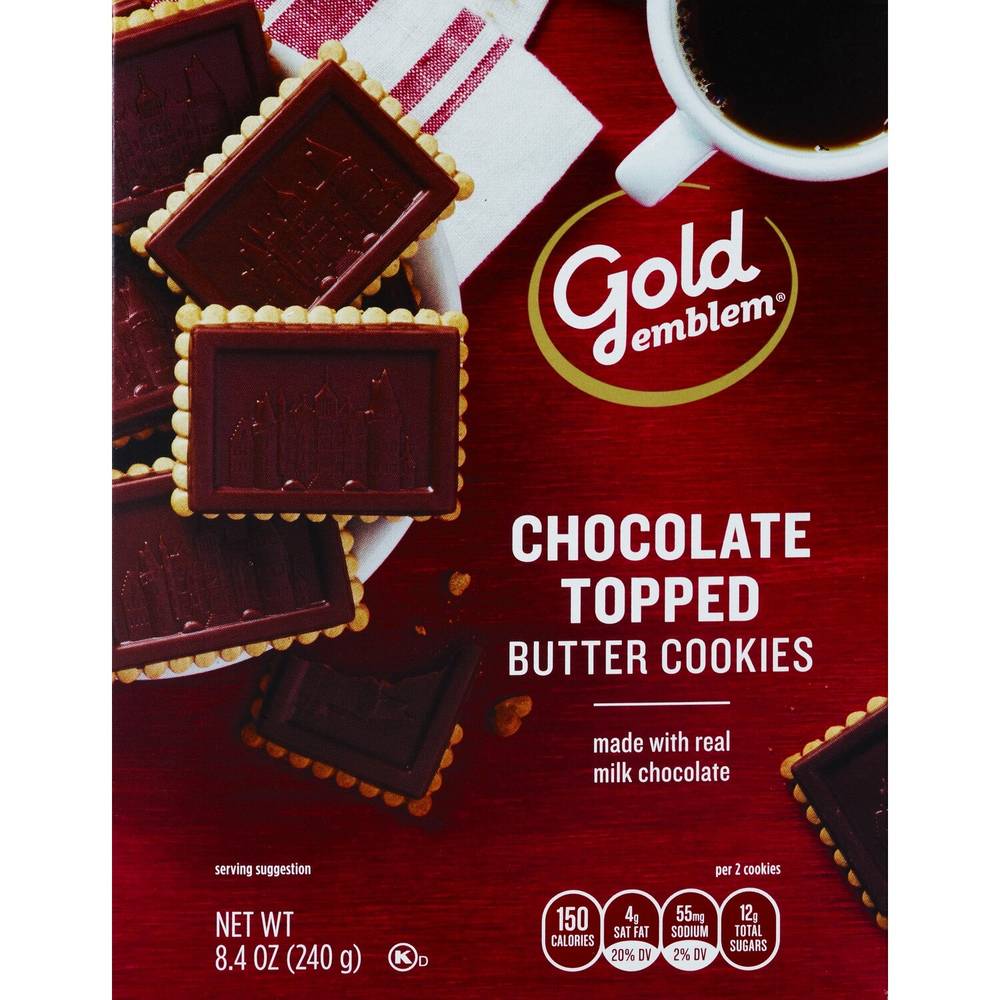 Gold Emblem Topped Butter Cookies, Milk Chocolate (8.4 oz, 2 ct)