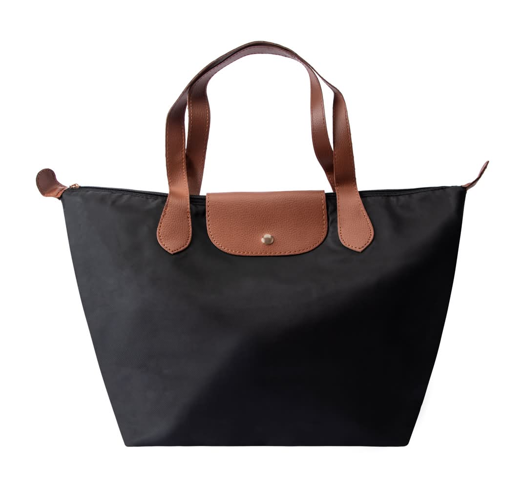 Flap Top Tote Bag Black