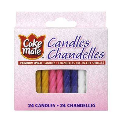 Cake Mate · Chandelles spirales arcenciel pour gâteau (24 un) - Rainbow spiral candles (24 un)