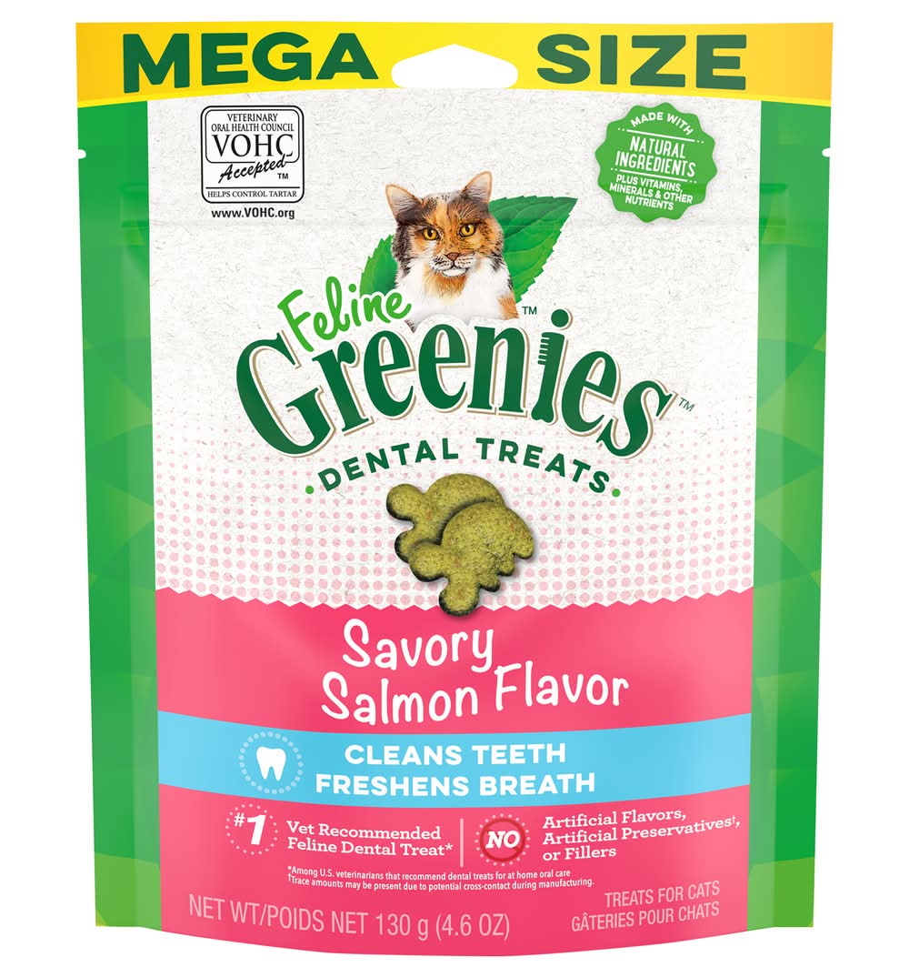 Feline Greenies Feline Dental Cat Treats, Savory Salmon (4.6 oz)