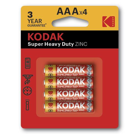 Kodak baterías super heavy duty aaa (4 un)