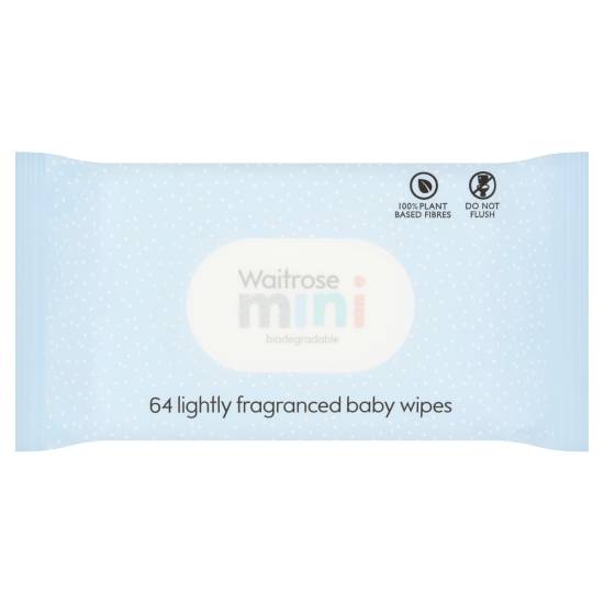 Waitrose Mini Lightly Fragranced Baby Wipes (64 ct)