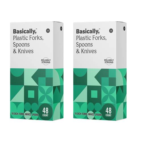 Basically, 48ct Plastic Forks, Spoons, and Knives (2 Pack)