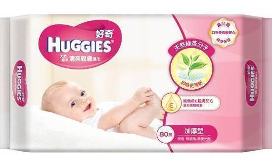 好奇厚型柔潤嬰兒濕巾綠茶配方80抽#4710036400014