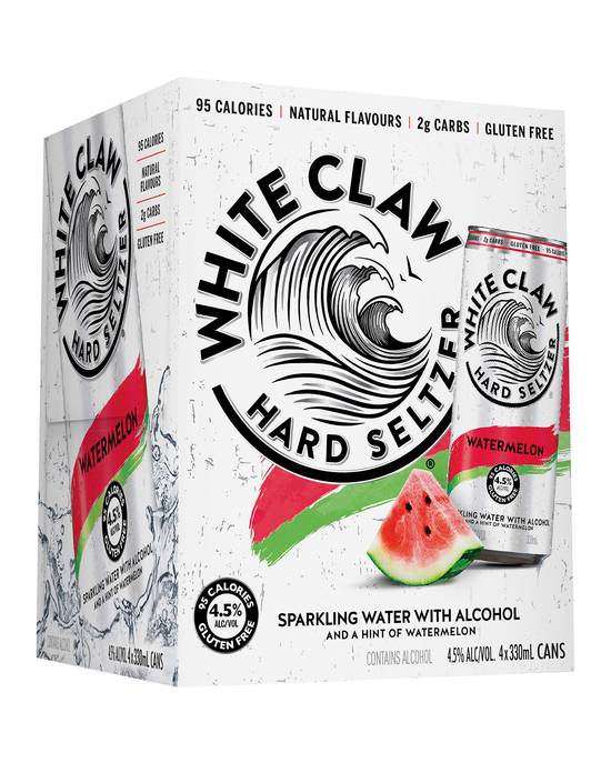 White Claw Seltzer Watermelon Can 4x330ml