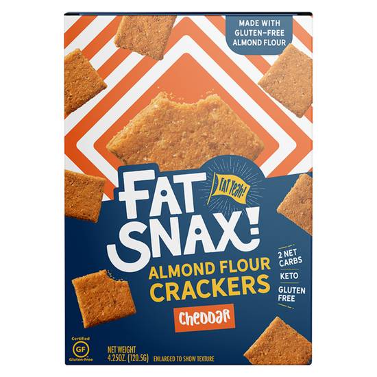 Order Fat Snax Almond Flour Cheddar Crackers 4.25oz food online from Everyday Needs by Gopuff store, Ladera Ranch on bringmethat.com