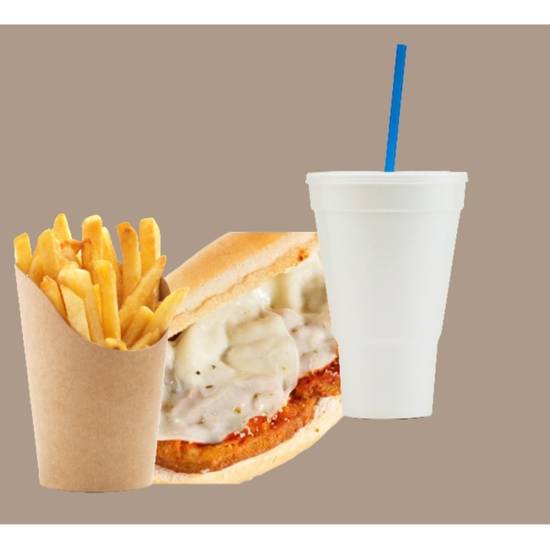 Half Eggplant Sandwich with Side French Fries Combo