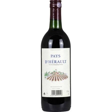 Vin rouge de pays d'Hérault - la bouteille de 75cL