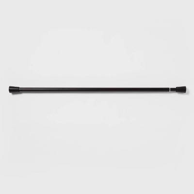 Threshold Adjustable Rust Resistant Shower Curtain Rod, 72 in, Black