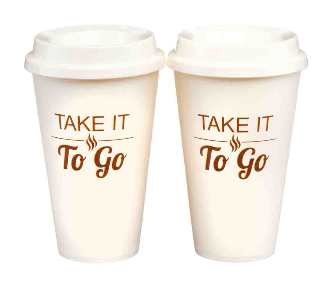 To-Go Coffee Travel Cups Set Of 2