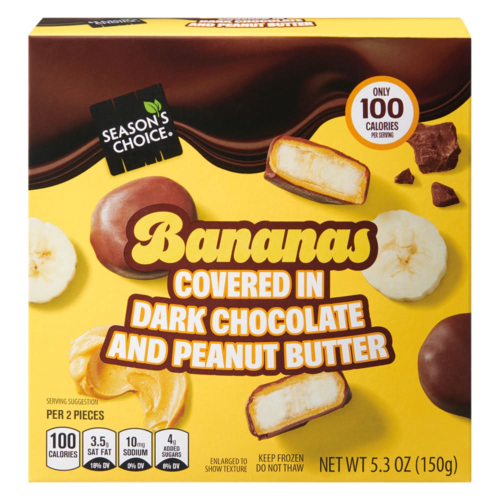 Season's Choice Covered Bananas, Dark Chocolate-Peanut Butter (5.3 oz)