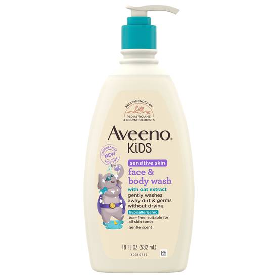 Aveeno Kids Sensitive Skin Face & Body Wash, Hypoallergenic