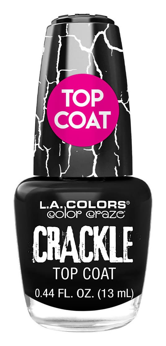 L.A. Colors Crackle Top Coat Nail Polish, Black (0.44 fl oz)