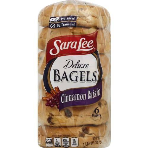 Sara Lee Cinnamon Raisin Deluxe Bagels (6 ct)