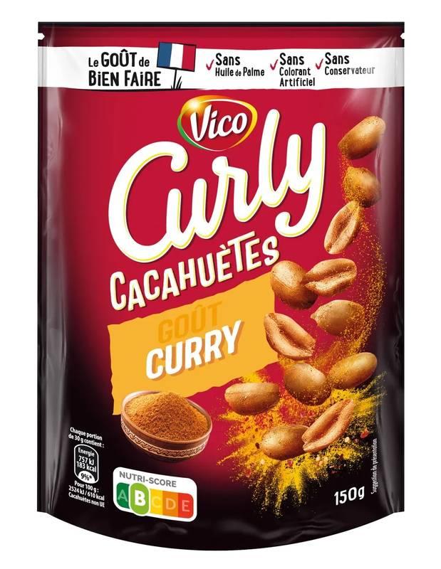 Curly's - Cacahuètes, curry (150g)