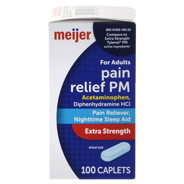 Meijer Pain Relief Pm Extra Strength Caplets (100 ct)