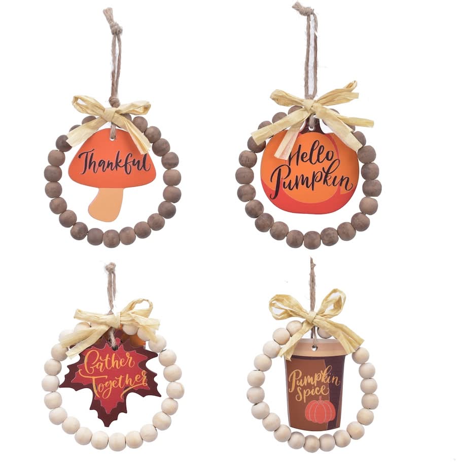 Harvest Themed Wooden Beaded Wall Decorations