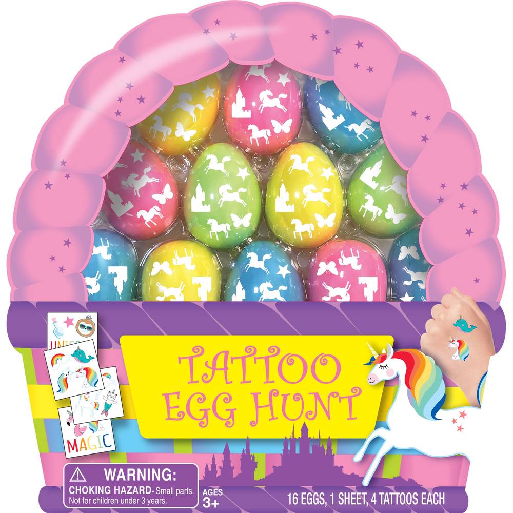 Mello Smello Fantasy Tattoo Egg Hunt Pre-Filled Eggs, 18 ct