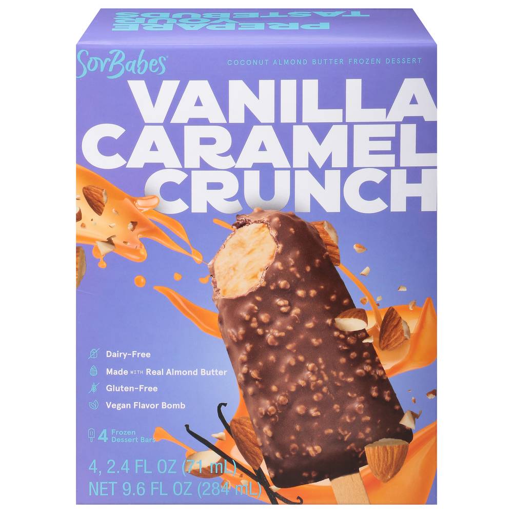 SorBabes Vanilla Caramel Crunch Dairy Free Sorbet Bars (8 fl oz, 4 ct)