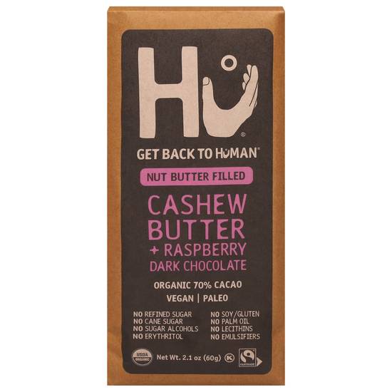 Hu Get Back To Man Nut Butter Filled Dark Chocolate Bar (raspberry and cashew butter)
