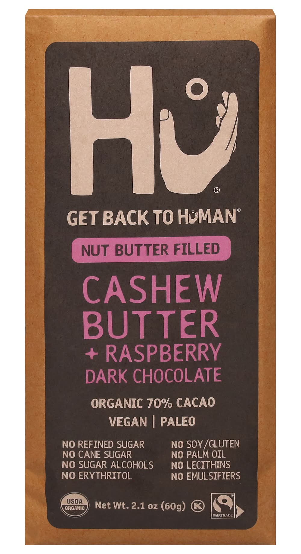 Hu Dark Chocolate Bar, Cashew Butter & Raspberry (2.1 oz)